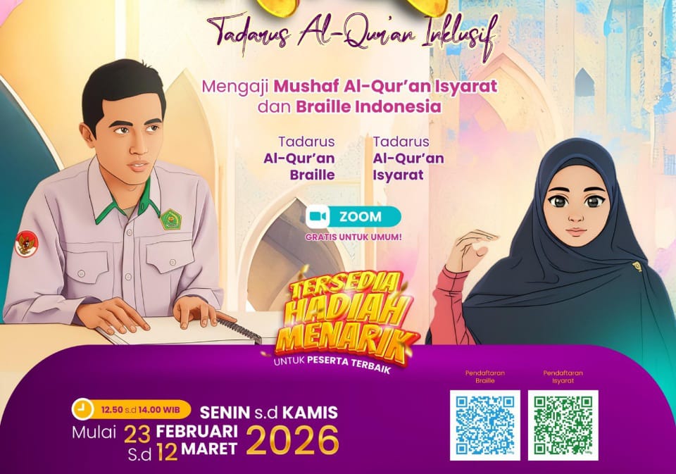 LPMQ Kemenag Gelar Tadarus Al-Qur’an Inklusi, Ada Braile dan Isyarat untuk Disabilitas Netra dan Tuli
