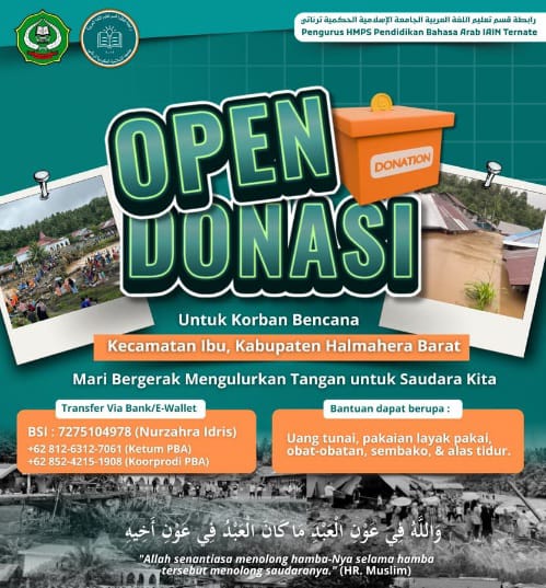 Mahasiswa PBA IAIN Ternate Galang Dana Kemanusiaan untuk Korban Bencana Alam di Halmahera Barat