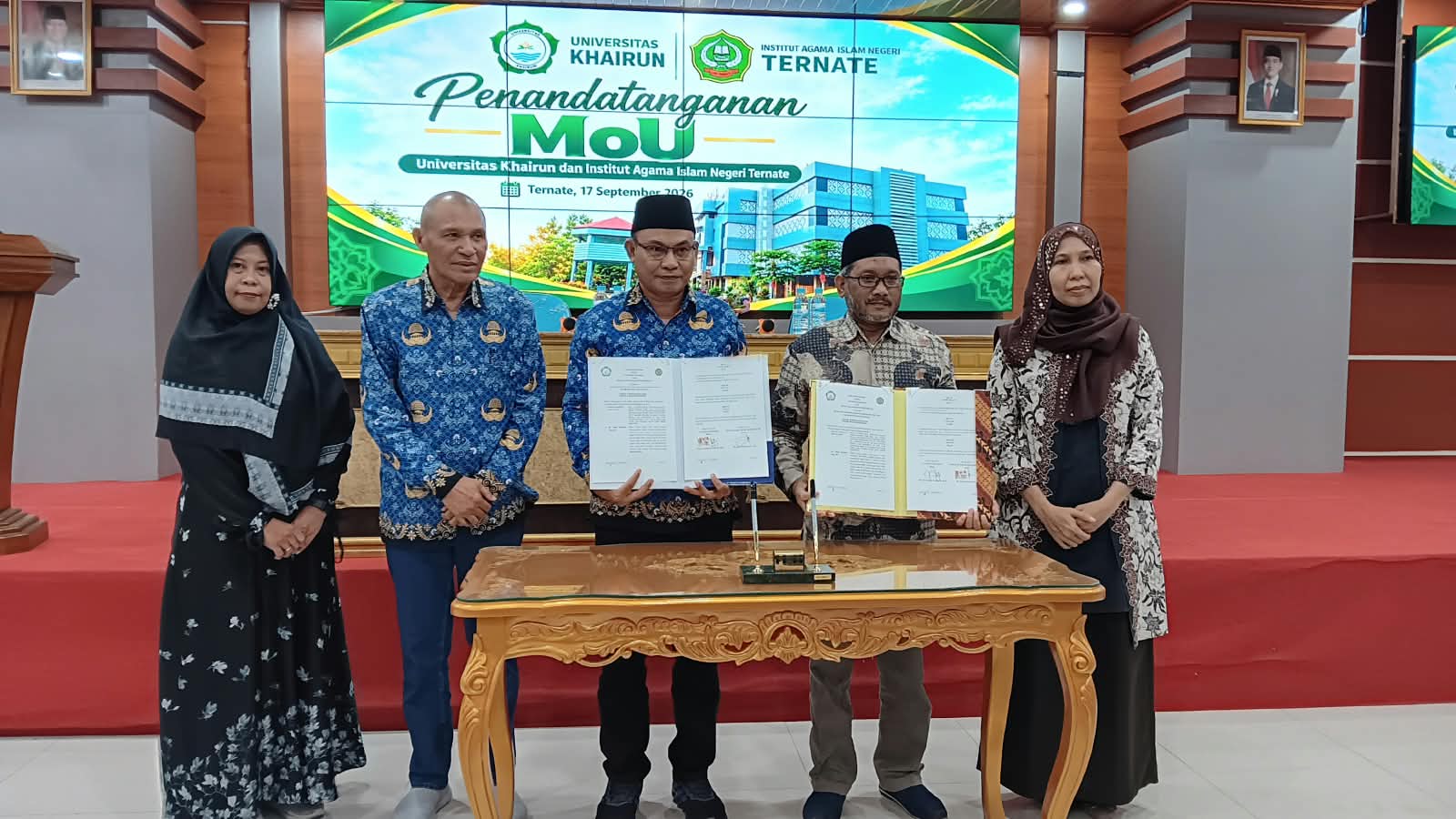 Perkuat Sinergitas dengan Perguruan Tinggi di Maluku Utara, IAIN Ternate dan Unkhair Ternate Teken MoU